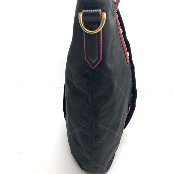 VERA BRADLEY Black Red Trim Handbag Tote Purse Lined Diamond Pattern Large Bag - Picture 10 of 16